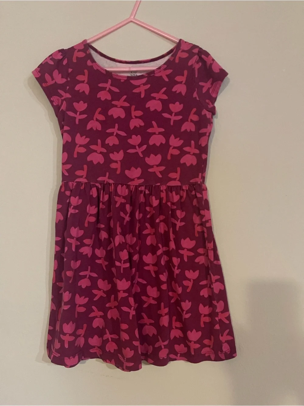Carter's Purple and Pink Floral Short Sleeve Dress